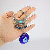 Classic Blue Evil Eye Glass Decoration, 20 x 4 cm, Symbol of Peace and Safety