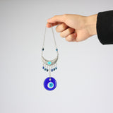 Classic Blue Evil Eye Glass Decoration, 20 x 4 cm, Symbol of Peace and Safety