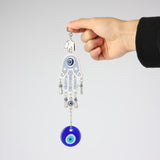 Large Blue Evil Eye Glass Hanging Decor, 23 x 7 cm, Attracting Positive Energy
