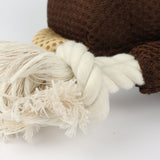 Interactive Dog Toy, Bear Plush with Rope, Chew and Play Pet Toy, Brown and Tan