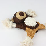 Interactive Dog Toy, Bear Plush with Rope, Chew and Play Pet Toy, Brown and Tan