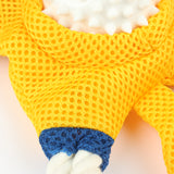 Interactive Dog Rope Toy with Mesh Body, Yellow and Blue, Durable Thermoplastic with 4 Knotted Ropes