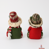 Handcrafted Fabric Christmas Dolls – Festive Holiday Decor Set (16x10x26cm)