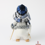 Skiing Snowman Christmas Doll Set, Blue, Fabric, 25 cm