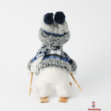 Skiing Snowman Fabric Christmas Doll Set, 25 cm, Blue