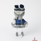 Christmas Blue Series Snowman Fabric Doll with Iron Set, 15 x 10 x 30 cm