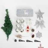 45cm Mini Christmas Tree – PE/PVC Mixed Classic Festive Decor with Silver Surround