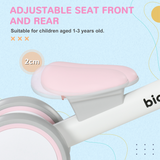 AIYAPLAY Kids Balance Bike for 1-3 Years Old with Adjustable Seat, Pink
