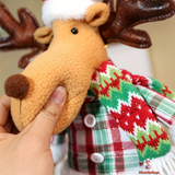 Christmas Decorative Trio Figurine Set, Santa Claus, Snowman, and Reindeer Dolls