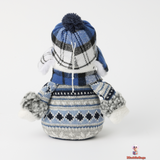 Christmas Fabric Snowman Doll, Blue, 18 cm