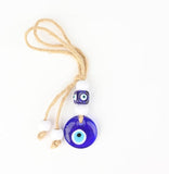 Glass Blue Evil Eye Charm, 12 x 3 cm, Protection Amulet