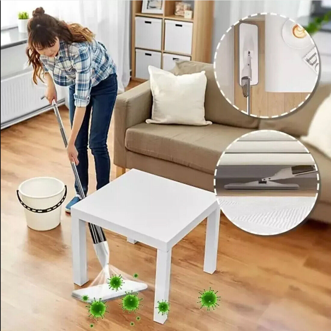 Spray Mop Floor Cleaner with Microfibre Pads (2 Pads)