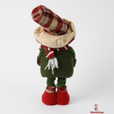 Telescopic Small Christmas Snowman Doll, Fabric, Red and Green. (47 cm)