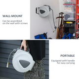 Retractable Air Hose Reel Auto Self-Winding Wall Mount 1/4" 15m힍 Durhand