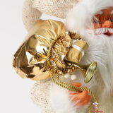 Grand Santa Claus Figurine 60cm – Festive Centerpiece for Holiday Decor, White and Gold