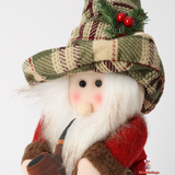 Telescopic Small Santa Doll - Adjustable Seasonal Accent, 17x10x47 cm, Red and Green, 378g