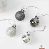 Silver and Blue Christmas Ornament Set, 44-Piece, Plastic Balls