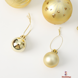 38-Piece Gold Snowflake Christmas Ball Ornament Set – Elegant Holiday Tree Decorations