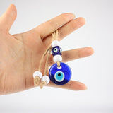 Glass Blue Evil Eye Charm, 12 x 3 cm, Protection Amulet