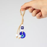 Glass Blue Evil Eye Charm, 12 x 3 cm, Protection Amulet