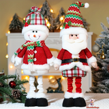 Christmas Decorative Trio Figurine Set, Santa Claus, Snowman, and Reindeer Dolls