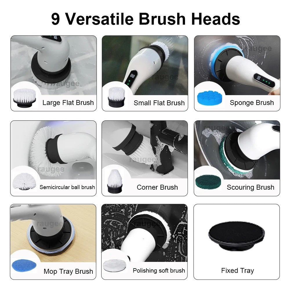 Electric Cordless Spin Scrubber – Rotating Bathroom Cleaning Brush