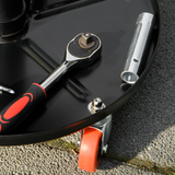 HOMCOM Pneumatic Adjustable Mechanic Stool with Tool Tray and Wheels