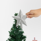 45cm Mini Christmas Tree – PE/PVC Mixed Classic Festive Decor with Silver Surround