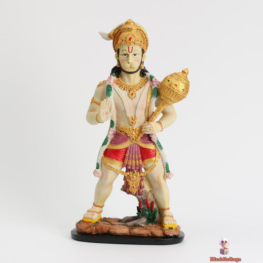 Hand-Painted Hanuman Anjaneya Pavan Putra Bajrangbali Maruti Idol Murti Moorti Statue – Intricate Indian Sculpture of Strength, Loyalty, and Courage