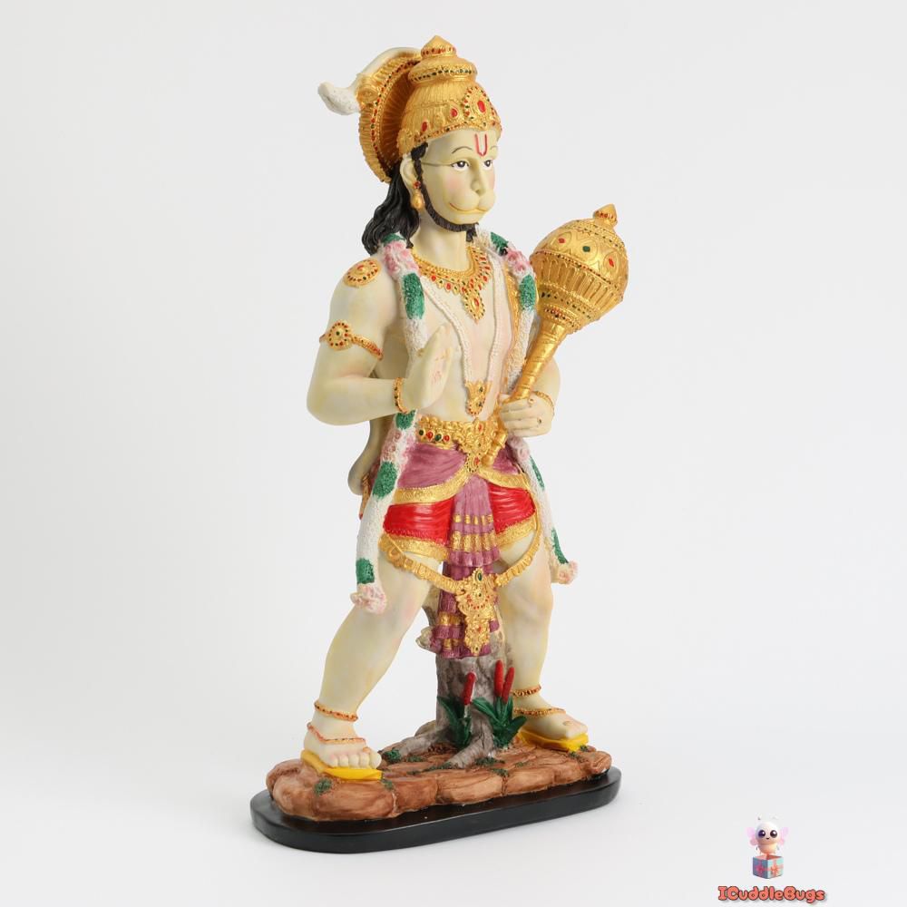 Hand-Painted Hanuman Anjaneya Pavan Putra Bajrangbali Maruti Idol Murti Moorti Statue – Intricate Indian Sculpture of Strength, Loyalty, and Courage