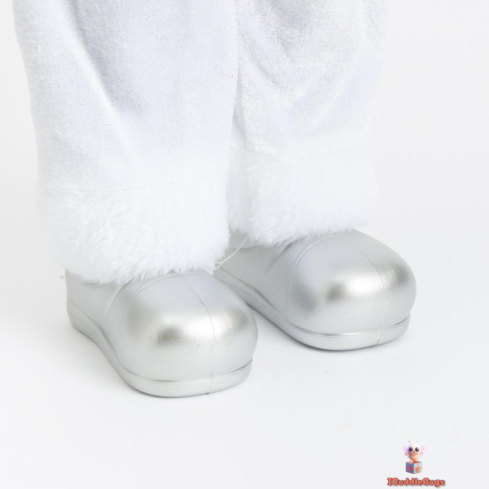 Festive Santa Claus Figurine, 45cm, White Striped Suit