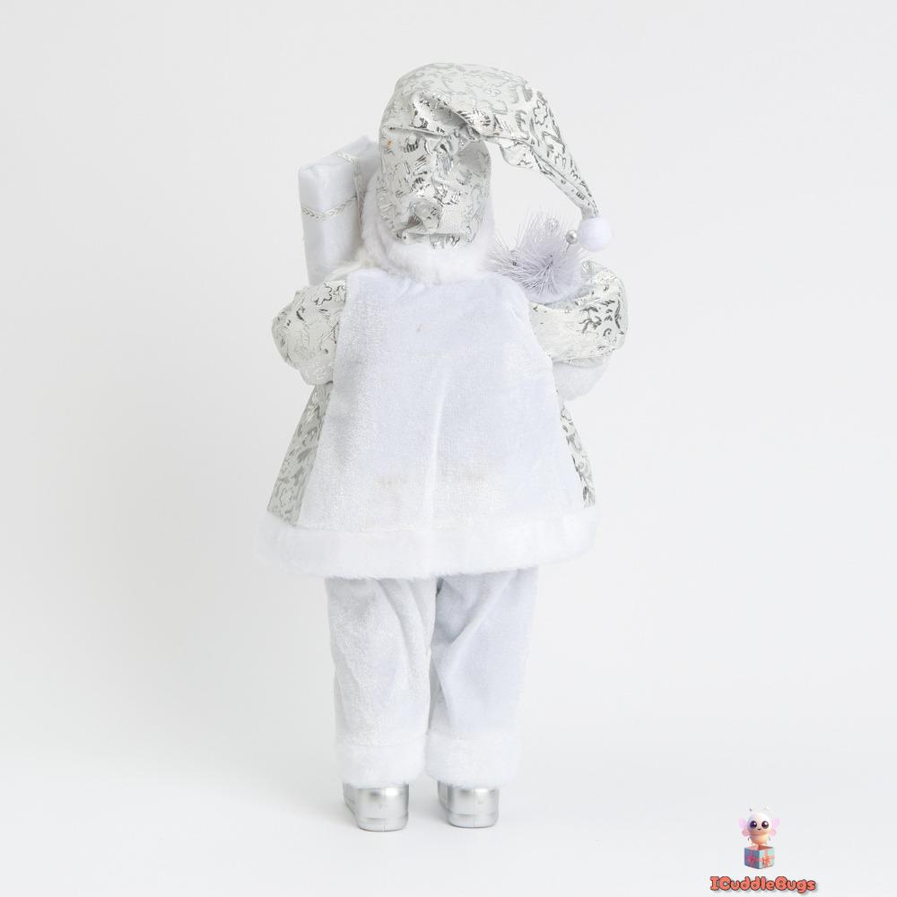 Festive Santa Claus Figurine, 45cm, White Striped Suit
