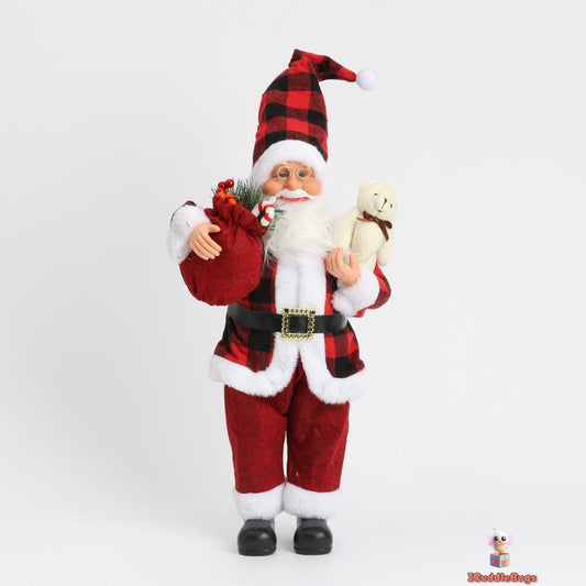 Festive Santa Claus with Striped Suit