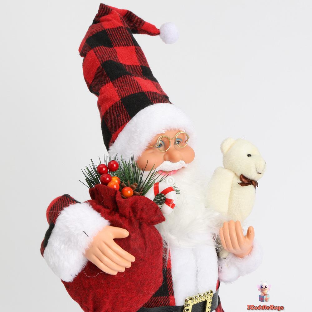 Festive Santa Claus with Striped Suit