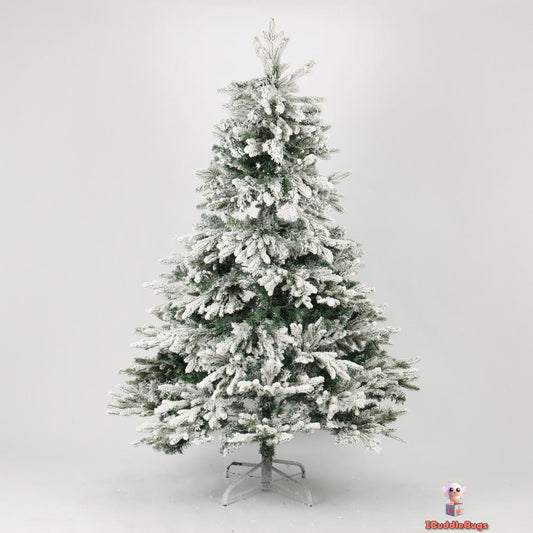 Snow-Covered White Christmas Tree