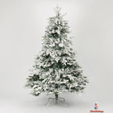 Snow-Covered White Christmas Tree