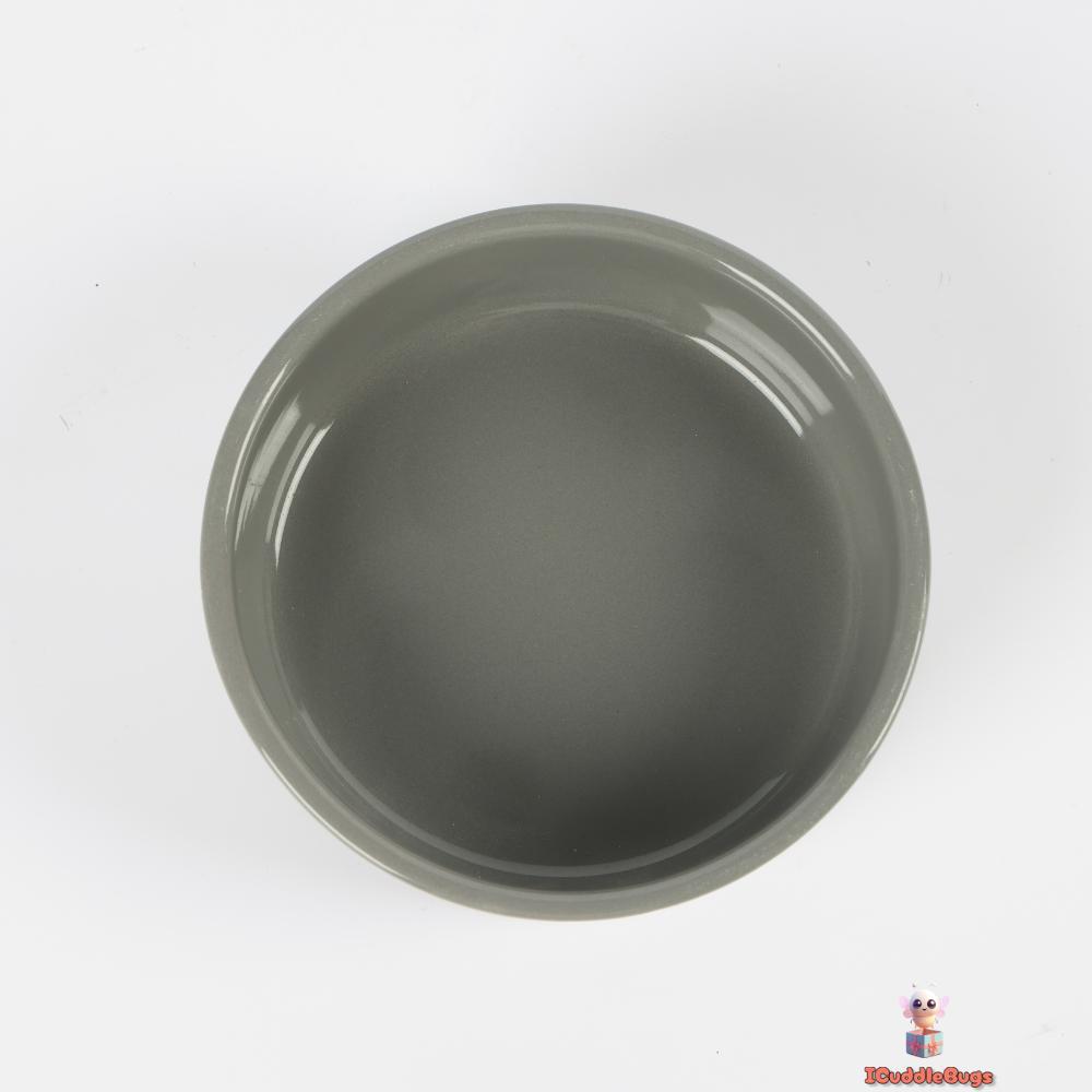 Ceramic Pet Bowl with 'Cattitude' Design, Grey, Small Size