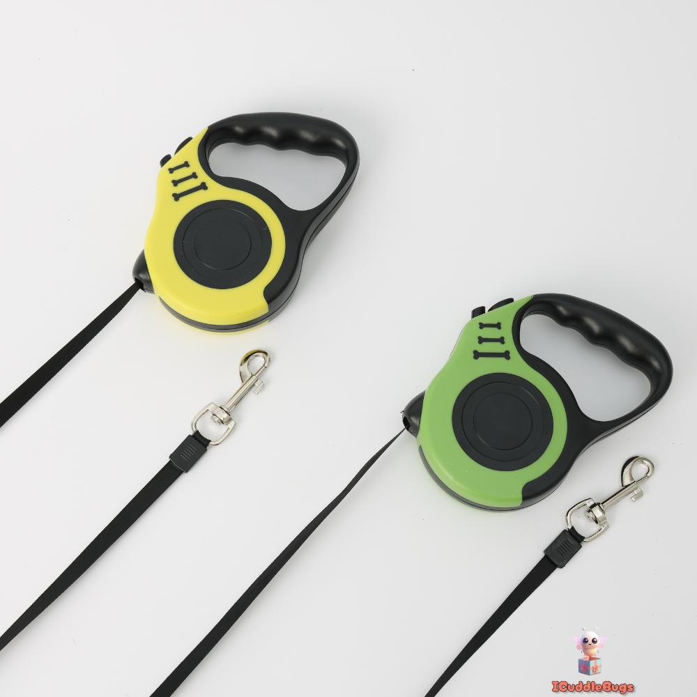Retractable Dog Leash, 5-Metre Length, Ergonomic Handle, Yellow and Black