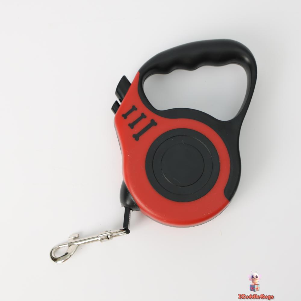 Retractable Dog Leash, 5-Metre Length, Ergonomic Handle, Red and Black
