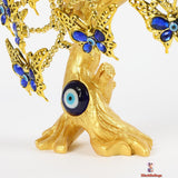 Blue Evil Eye Gold Tree Decor, Guardian of Harmony and Positivity, 20 cm