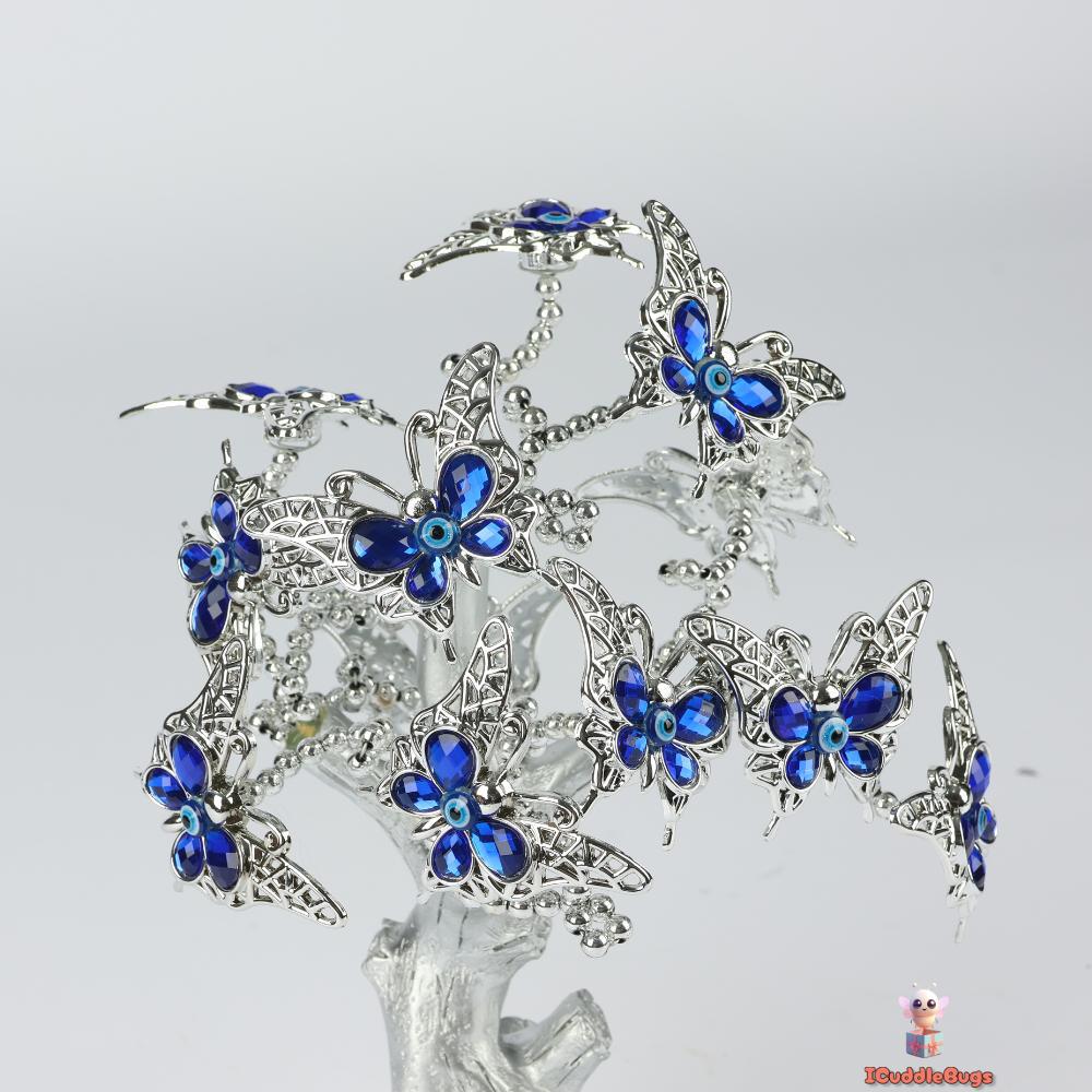 Classic Blue Evil Eye Protection Tree Decor, Resin Sculpture