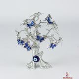Classic Blue Evil Eye Protection Tree Decor, Resin Sculpture