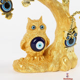 Golden Blue Evil Eye Decorative Tree, Embodiment of Strength and Protection