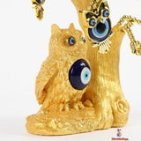 Golden Blue Evil Eye Decorative Tree, Embodiment of Strength and Protection