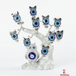 Silver Blue Evil Eye Protection Tree Owl Decoration, 20 cm