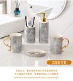 Premium Ceramic Bathroom Set - Multi-Piece Organizer Kit for Lotions, Brushes, and Accessories - Stylish and Functional Bathroom Essentials for Modern Decor