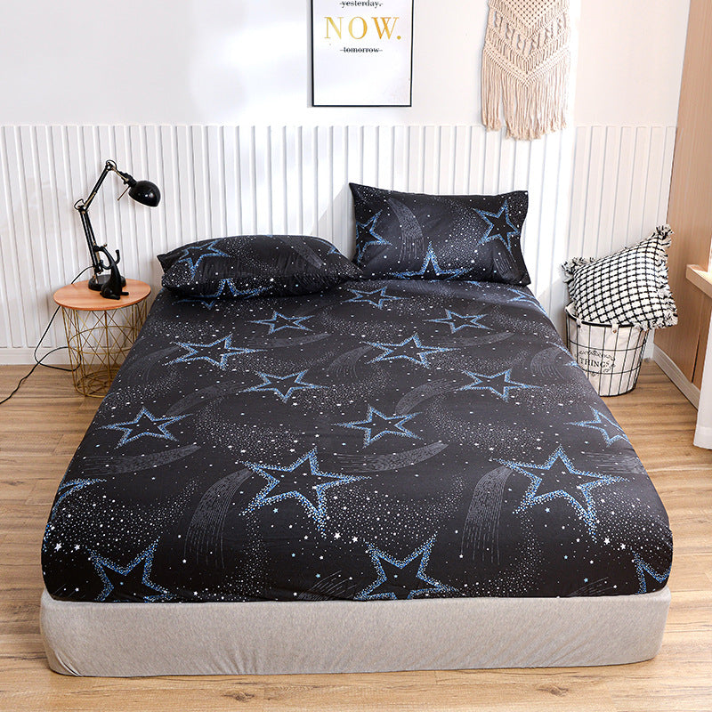 Dark colour Printed Frosted Bedsheet Single Piece Simmons Dustproof