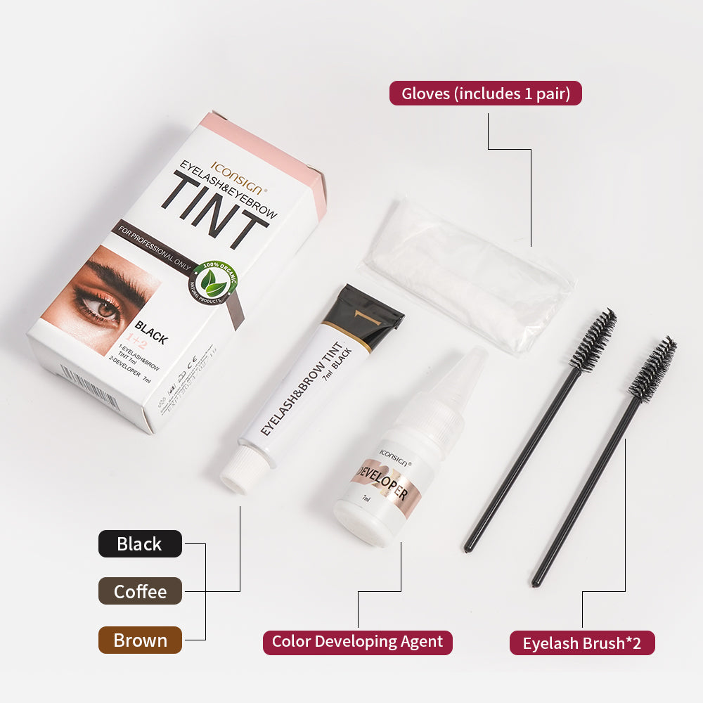 ICONSIGN Eyelash & Eyebrow Tint Kit with Brow Lamination Effect