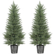 135cm Artificial Cypress Trees Set Of 2, UV Resistant Artificial Plants With Decorative Pot, Fake Plants For Indoor Outdoor Decor, Green