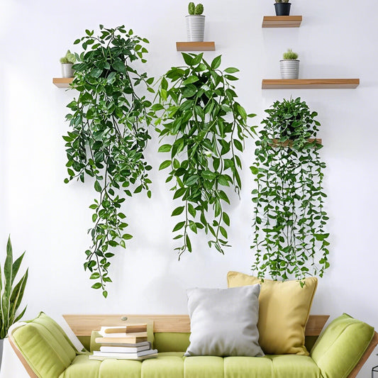 fake hanging plants bedroom 3 Pack Artificial Hanging Plants In Pots Indoor Fake Trailing Plants H – icuddlebugs